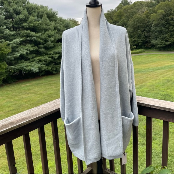 Beryll cardigan sweater cashmere wool Cocoon oversized lagenlook blue osfm nwt - Picture 1 of 16